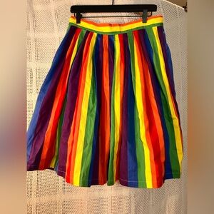 NWOT ModCloth Striped Women's Swing Cotton Skirt sz L